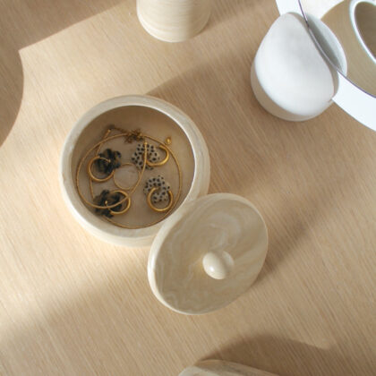 Boîte avec couvercle - Marbre beige