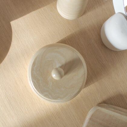 Boîte avec couvercle - Marbre beige