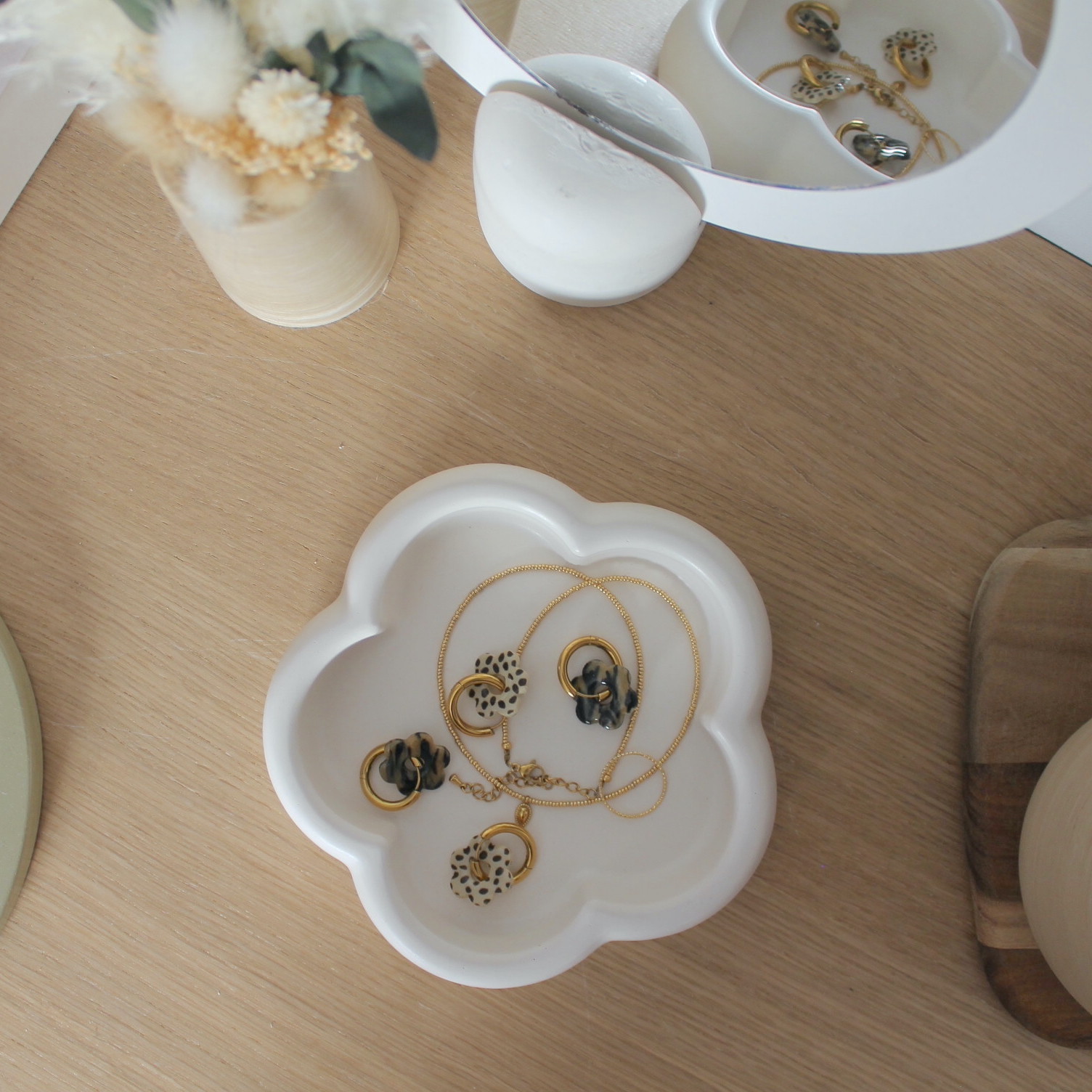 Vide-poche Fleur - blanc