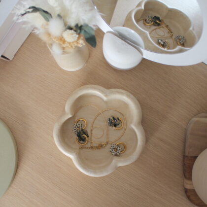 Vide-poche Fleur - marbre beige