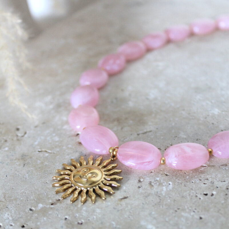Collier Olivia - Rose clair