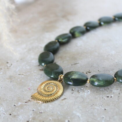 Collier Olivia - Vert olive