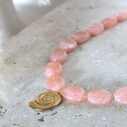 Collier Olivia - Rose pêche
