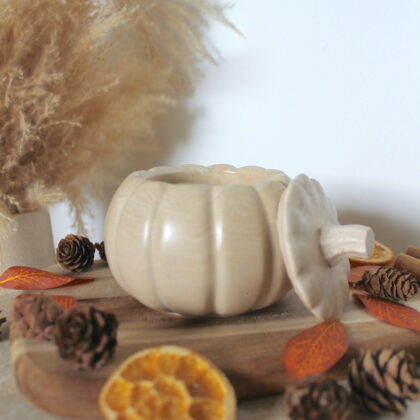 Automne - Boîte Citrouille, marbre beige