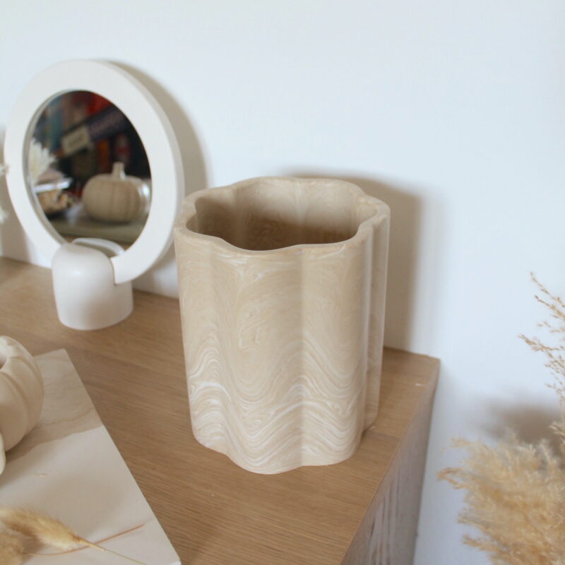 Pot à ustensiles Flora - Marbre beige – Image 3