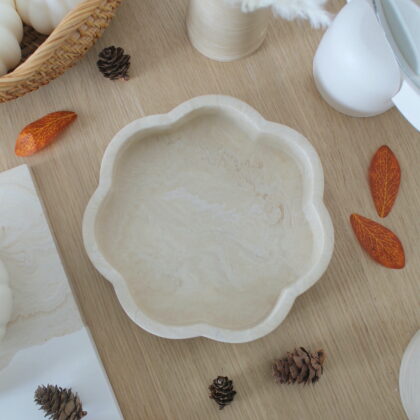 Vide-poche Flora - marbre beige