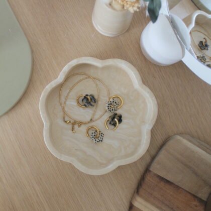 Vide-poche Flora - marbre beige