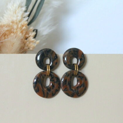 Boucles Mia - Tortoise marron foncé