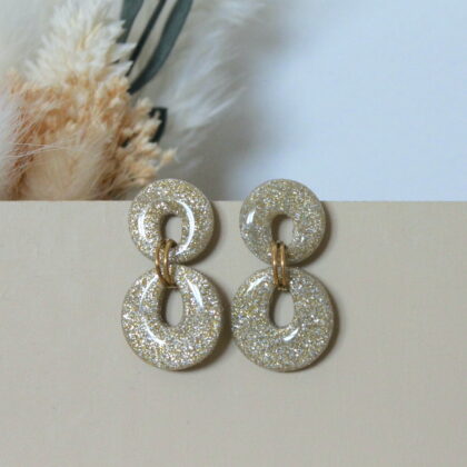 Boucles Mia - Doré pailleté