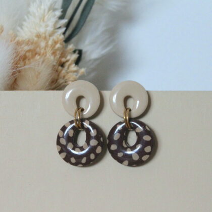 Boucles Mia - Marron à pois