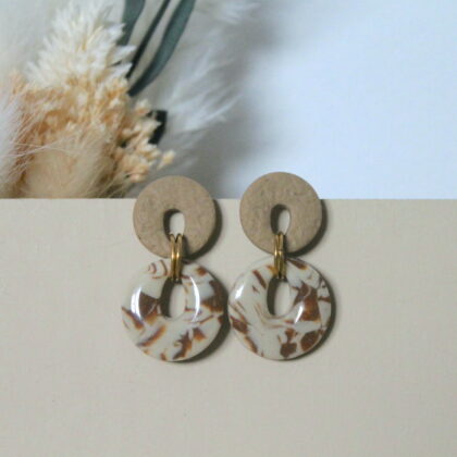 Boucles Mia - Beige marbré