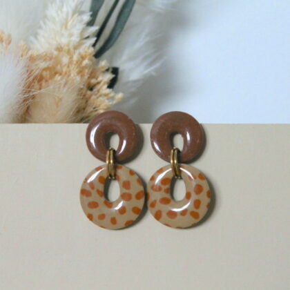 Boucles Mia - Terracotta à pois