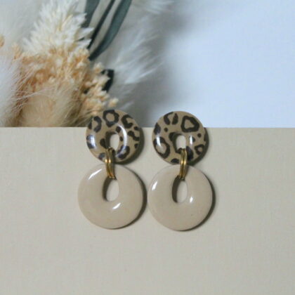 Boucles Mia - Beige léopard