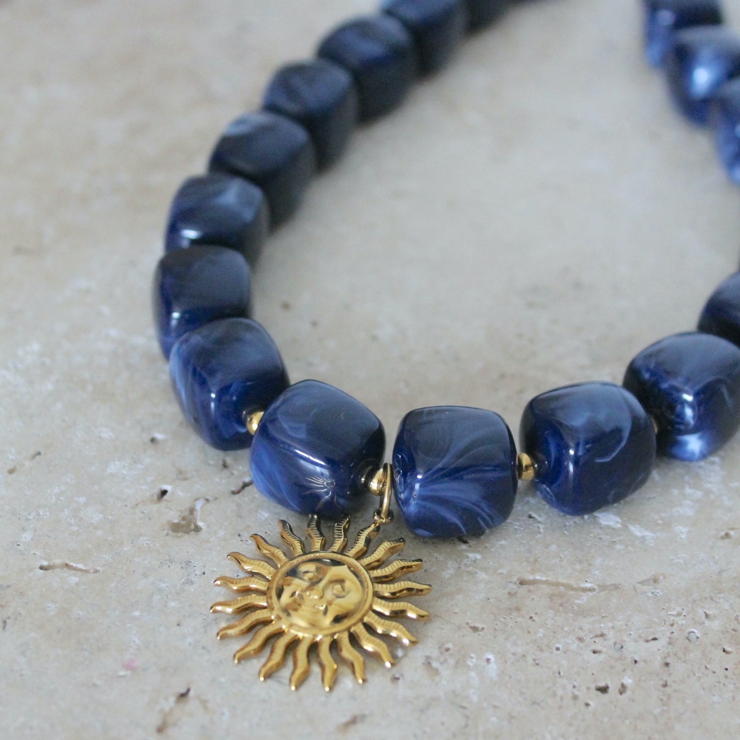 Collier Alma - Bleu marine