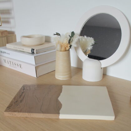 Plateau Ciara - marbre chocolat